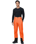 Men's Insulated Snow Bibs With Detachable Suspenders Warm Waterproof Ski Pants For Cold Powder Days Four Way Stretch Snowboard Overalls Breathable Durable Orange Size M All Weather Outerwear For Winter Sports Enthusiasts