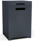 Square Charcoal Concrete And Metal Outdoor Propane Tank Cover Storage Box For Gas Fire Pits And Hideaway Side Table UV Resistant