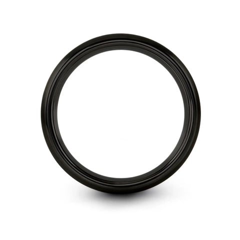 Slick Architect Blueprint Grid Ring In Black Plated Tungsten Carbide Hella Durable Scratch Resistant Wedding Band view from the top