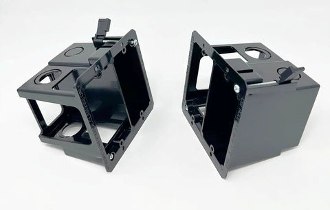 Combo Electrical And Low Voltage Old Work Box 2-Gang Cut-In Retrofit For Power And Data, black finish, dual gang view