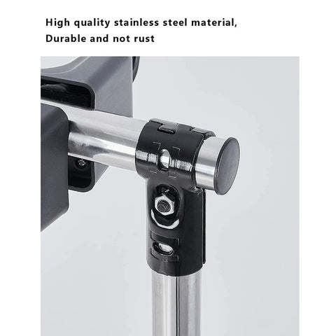 Close-up of Stainless Steel Heavy Duty Floor Standing Mop Hanger And Broom Rack Organizer showing durable metal joints