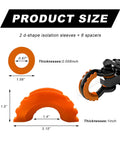 Premium Rubber D Ring Shackle Isolators With Washers Fits Standard Three Quarter Inch Shackles Off Road Truck Gear size details
