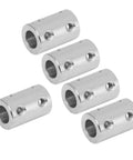 Straight Up Heavy Duty Five Piece Steel Shaft Coupling Set featuring flexible motor couplers, shown from multiple angles.