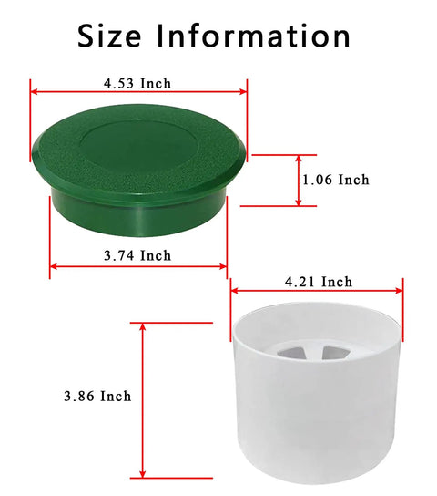 Dimensions of Two Sets Golf Hole Cup With Covers For Backyard Practice Putting Green, Weatherproof ABS Cups And Hole Covers.