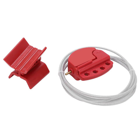 Hella Durable Adjustable Valve Lockout Device With Four Padlock Hasps And Stainless Steel Cable For Multiuser Industrial Lockout Tagout Safety Procedures On The Job In Oil Fields