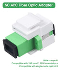 Five Pack SC APC Fiber Optic Keystone Couplers for Patch Panels and Wall Plates Connect Two SC APC Singlemode Fiber Patch Cords adapter