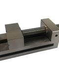 Precision Toolmakers Vise Grinder With Dead On Center Flat Tongs For Surface Grinding Milling And Edm Rig showing a side view of solid steel frame.