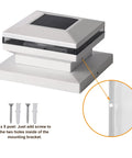 Six Pack Solar Post Lights For Outdoor Fence Deck Patio No Fuss Easy Install Warm White SMD LED Decorative Light on 5x5 post