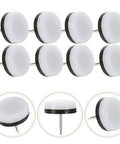 Non Slip Furniture Glides Nail On Pads for chair and table legs noise proof quiet glide floor protection, pack of 9 nail-on pads, white and black