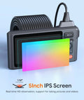 5-inch IPS screen of 50Ft SemiRigid Endoscope Camera With Light And 5 Inch IPS Screen Triple Lens Sewer Inspection Borescope 1080P