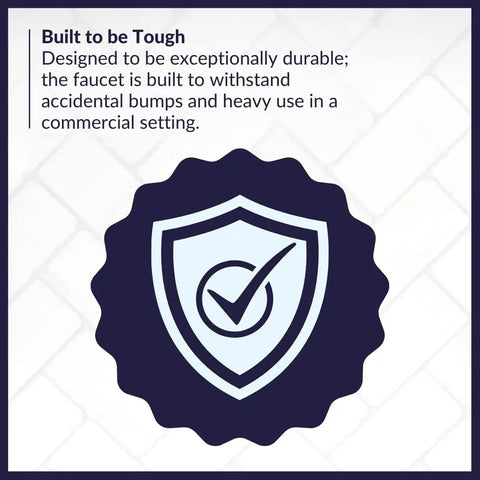 Durability badge for Two Handle Laundry Faucet Built To Last Tough As Nails Rough Brass Wall Mounted With 6 Inch Reach Tube And Swivel Spout Commercial Grade For Rough Use For Busy Workshops