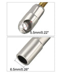 Uxcell 6.5 Inch Flexible Fish Tape Leader Wire Cable Puller Replacement Guide, steel core, showing 5.5mm and 6.5mm openings.
