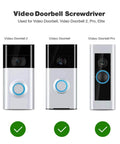 Three video doorbell models compatible with All In One Video Doorbell Screwdriver Bit Set With T6 And T15 Torx Heads