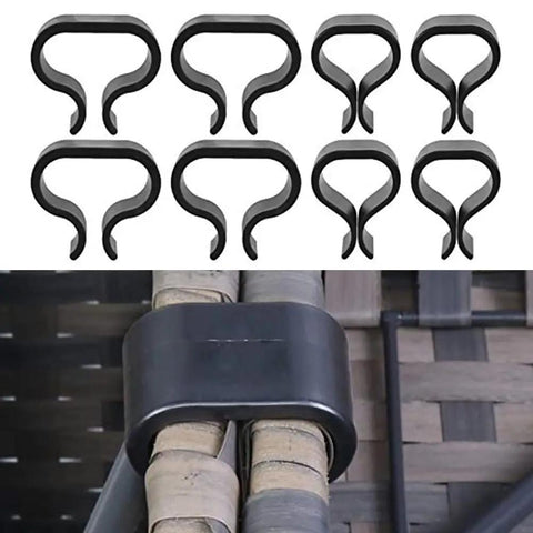Non Slip Garden Furniture Clips For Rattan Chairs And Sectional Sofas High Heat Resistant Plastic Connectors Black 8 pieces