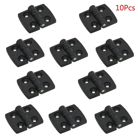 10 Piece Folding Butt Hinges Set For Furniture Durable Plastic Hinge Hardware For Cabinets, Doors, And DIY Projects Black Color