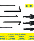 8 ATF adapters for 3 Liter Transmission Fluid Pump Kit for easy fluid change, includes model specifications ATF101 to ATF109.