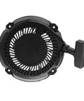 Heavy Duty Snowblower Starter Pulley And Pull Start Assembly Replaces 591301 693394 791670 795930, black plastic circular design with pull start handle.