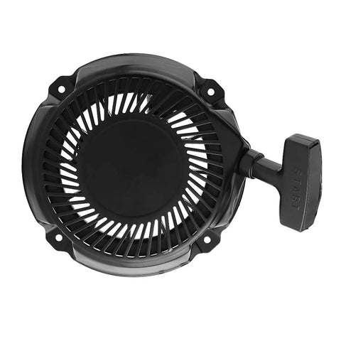 Heavy Duty Snowblower Starter Pulley And Pull Start Assembly Replaces 591301 693394 791670 795930, black plastic circular design with pull start handle.