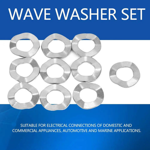 Stainless Steel Wave Spring Washers, Pack Of Ten Curved Lock Plates For Bolts And Electrical Connections, Heavy Duty Anti Vibration Shims That Stay Put And Keep Your Rig Tight As A Drum Under Constant Stress
