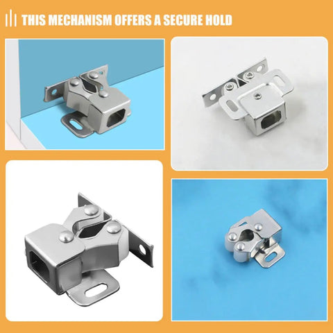 15Pcs Stainless Steel Cabinet Door Catch Roller Sets for Secure Hold Easy to Install Cupboard Latch with Silver Finish
