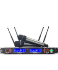 Dual Channel UHF Wireless Microphone System With True Diversity For Stage Studio And Church 700 Foot Range 2x100 Channels Auto