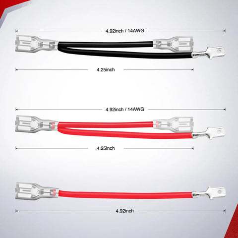 5 Pin Rocker Switch Jumper Wires Set For Automotive And ATV Console Wiring With Tin Plated Copper Terminals And 14 AWG Copper Wire