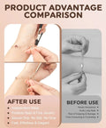 Comparison before and after using Portable Bracelet Helper Tool With Rubber Tip Clips And 1mm Round Hook for easy jewelry fastening