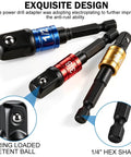 Premium Three Piece Impact Socket Adapter Kit with 1/4, 3/8 And 1/2 Inch Drive Includes Right Angle Drill Attachment For Tough Jobs At Home Or Work, three adapters