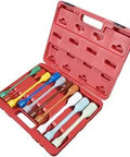 Beast Of A 1/2 Inch Drive Torque Limiting Extension Set, 10 Piece in red case, showcasing colorful flexible spring steel extensions.