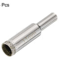 5-piece HARFINGTON diamond drill bit hole saw set, silver metal body, 7/16 in (11 mm) for tile and glass
