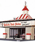 HO Scale Building Kit For Your Train Layout Featuring A Kentucky Fried Chicken Drive In Red And White Colors Includes Realistic Decals