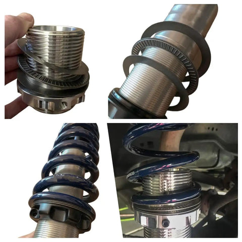 Coilover Thrust Washer Mount Kit With Needle Roller Bearings And Washers 2.5 Inch ID 6 Piece Set for smooth coilover rotation.
