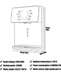 2200W Wall Mounted Water Dispenser With Kid Safe Lock, Adjustable Temperature, Big Touchscreen, 31x8x41 cm, Sleek Gray