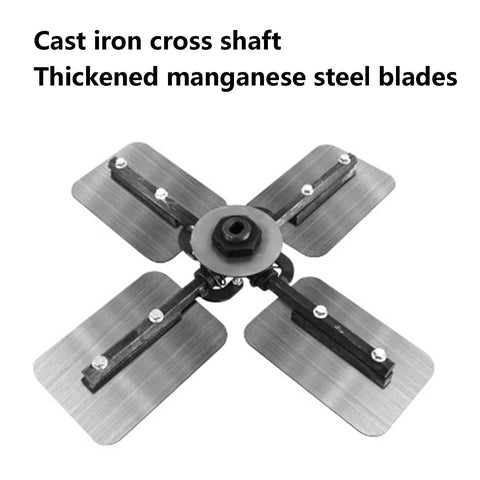 Cordless Concrete Power Trowel Machine Electric Floor Smoother with 4 manganese steel blades for dense smooth finish.