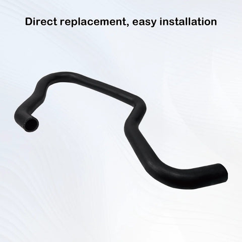 Engine radiator coolant hose, side view, black rubber