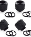 SDTC Tech 4-pack black knurled G1/4 compression fittings for 10mm ID/14mm OD tubing with O-rings