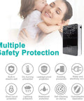 Instant 6500W Electric Water Heater For Bathroom And Dormitory With Digital Temp Display showing safety features and family.