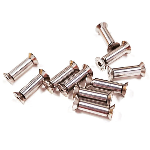 10 Pack Knife Handle Bolt Rivets Scale Screws Fasteners With Flat Hex Head Silver For Knife Making And Gearheads Adjustable Length From 16 To 22 mm 5x13 mm Connecting Rod 416 Steel M4 Screws Included