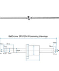 Ball Screw SFU1204 12mm Diameter 4mm Lead 1200mm Long With Ball Screw Nut Anti Backlash CNC Kit diagram