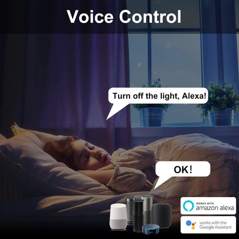 Total Game Changer Smart ZigBee Power Strip With Four Independently Switched Outlets And Custom Timer voice control at bedtime.