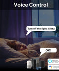 Heavy Duty ZigBee Smart Power Strip Surge Protector With Rapid Fast Charging And Four Independently Managed Outlets That Work Like A Champ With Echo Alexa Google Home Or Home Assistant For A Totally Smooth Setup with voice control in bedroom.