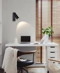 JGSYD Bedside Reading Lamp, Adjustable Metal Wall Light, White/Black Wall Sconce, Modern Led Wall Lamps - 3W - 4000K in a stylish workspace.