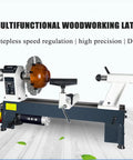 AOXHUGB Mini Wood Lathe For Jewelry Making And Bead Polishing 3200Rpm Motor With 75mm Faceplate in a workshop setting.