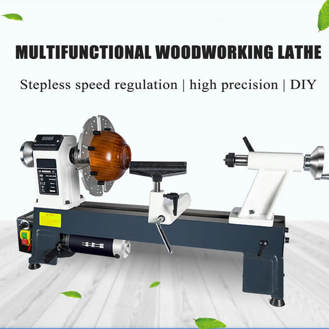 AOXHUGB Mini Wood Lathe For Jewelry Making And Bead Polishing 3200Rpm Motor With 75mm Faceplate in a workshop setting.