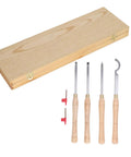 Premium 4 Piece Lathe Turning Tool Set For Woodworking Crafters Made From Heavy Duty Hard Alloy Steel in wooden case.