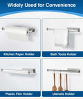 Four uses of Stainless Steel Paper Towel Holder With Self Adhesive Or Drilling Mount Brushed Nickel Finish in kitchen and bath settings