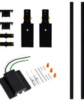 Six Point Six Foot H Style Track Lighting Kit In Black With Floating Canopy Connector End Caps Live End Feeds I Connectors