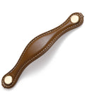 Leather Drawer Pulls 5 Pack, 5 Inch 128mm Leather Handles Knobs For Cabinets Drawers Dressers And Bathroom, side view
