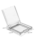 26mm Round Power Button Cover With Double Sided Adhesive No Fuss Dustproof Guard, clear acrylic open view with dimensions