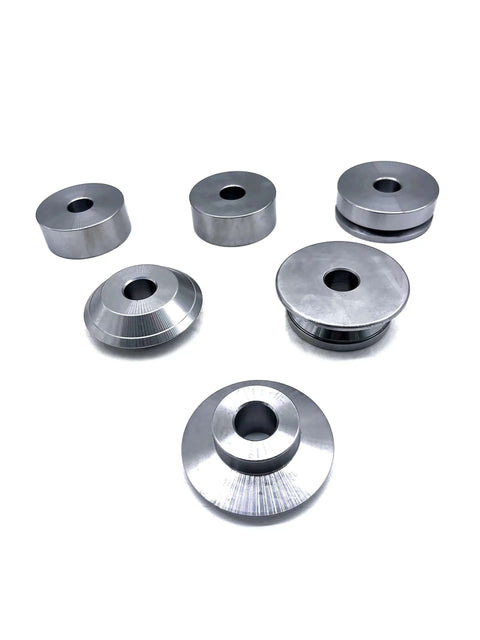 CNC machined hardened steel One Quarter Inch Hem Bead Roller Sets with 3/4 in shafts for 18 ga steel and 14 ga aluminum